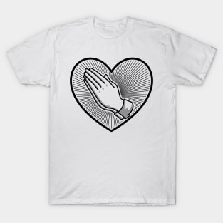 Heart and hands in prayer T-Shirt